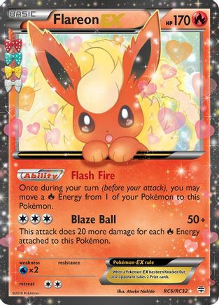 Flareon EX RC6/RC32 - Holofoil Generations Radiant Collection - Ultra Rare