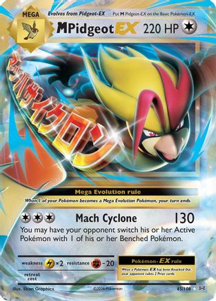 M Pidgeot EX 065/108 - Holofoil XY Evolutions - Ultra Rare