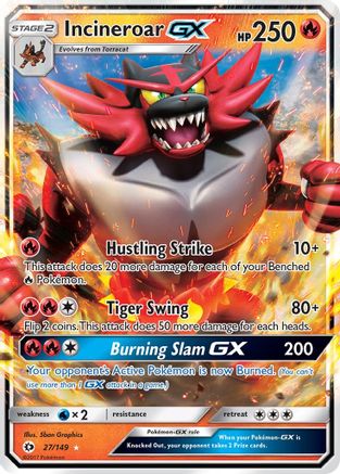 Incineroar GX 027/149 - Holofoil SM Base Set - Ultra Rare