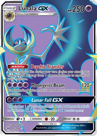 Lunala GX (Full Art) 141/149 - Holofoil SM Base Set - Ultra Rare