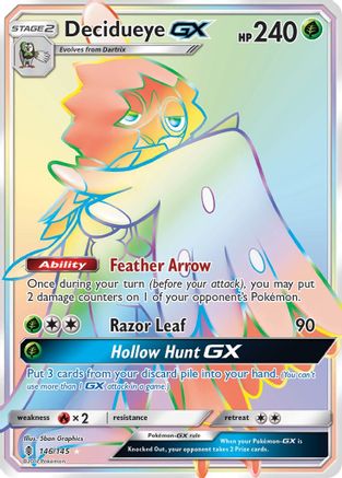 Decidueye GX (Secret) 146 - Holofoil SM Guardians Rising - Secret Rare