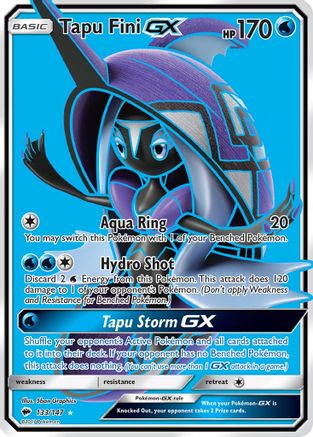 Tapu Fini GX (Full Art) 133/147 - Holofoil SM Burning Shadows - Ultra Rare