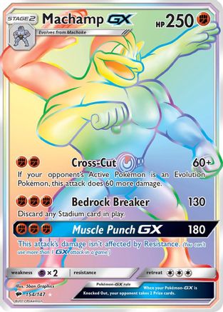 Machamp GX (Secret) 154 - Holofoil SM Burning Shadows - Secret Rare