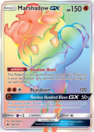Marshadow GX (Secret) 156 - Holofoil SM Burning Shadows - Secret Rare