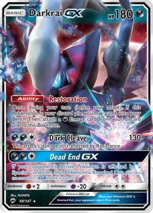 Darkrai GX 088/147 - Holofoil SM Burning Shadows - Ultra Rare