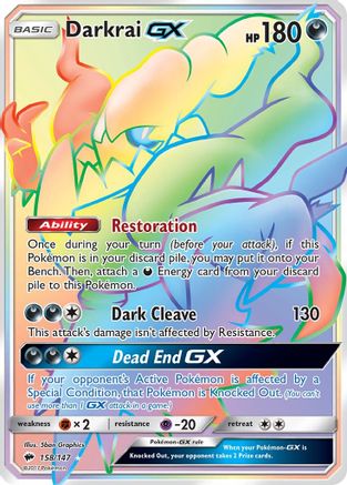 Darkrai GX (Secret) 158 - Holofoil SM Burning Shadows - Secret Rare