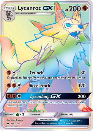Lycanroc GX (Secret) 155 - Holofoil SM Burning Shadows - Secret Rare