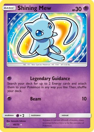 Shining Mew 040/73 - Holofoil Shining Legends - Shiny Holo Rare
