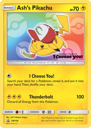 Ash's Pikachu SM108 SM Promos - Promo