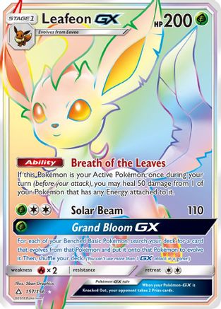 Leafeon GX (Secret Rare) 157 - Holofoil SM Ultra Prism - Secret Rare