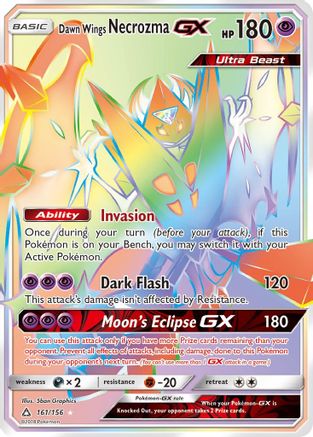 Dawn Wings Necrozma GX (Secret Rare) 161 - Holofoil SM Ultra Prism - Secret Rare