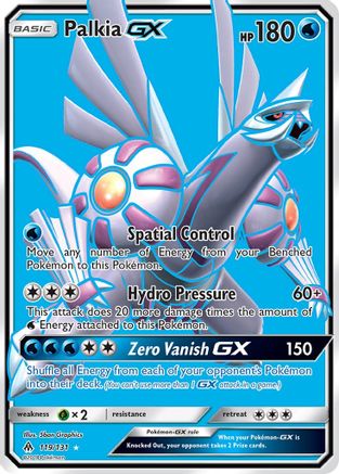 Palkia GX (Full Art) 119 - Holofoil SM Forbidden Light - Ultra Rare