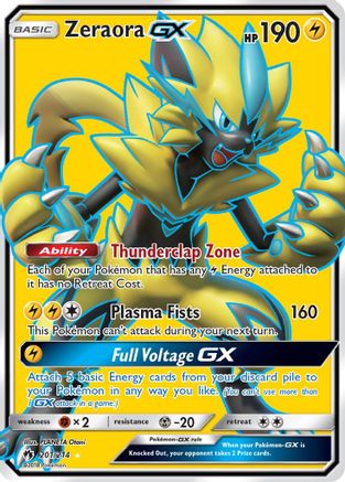 Zeraora GX (Full Art) 201 - Holofoil SM Lost Thunder - Ultra Rare