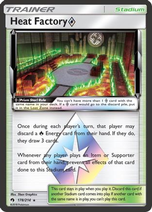 Heat Factory Prism Star 178/214 - Holofoil SM Lost Thunder - Prism Rare