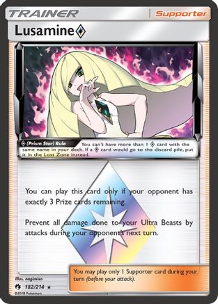 Lusamine Prism Star 182/214 - Holofoil SM Lost Thunder - Prism Rare