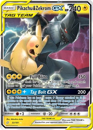 Pikachu & Zekrom GX 033/181 - Holofoil SM Team Up - Ultra Rare