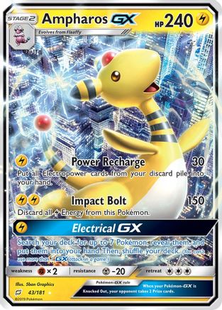 Ampharos GX 043/181 - Holofoil SM Team Up - Ultra Rare