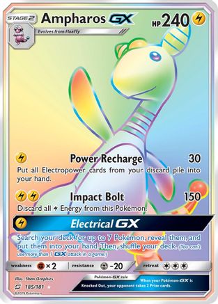 Ampharos GX (Secret) 185 - Holofoil SM Team Up - Secret Rare