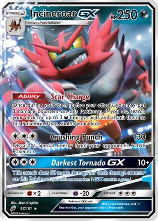 Incineroar GX 097/181 - Holofoil SM Team Up - Ultra Rare