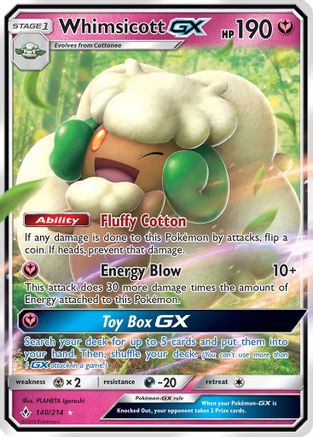 Whimsicott GX 140/214 - Holofoil SM Unbroken Bonds - Ultra Rare
