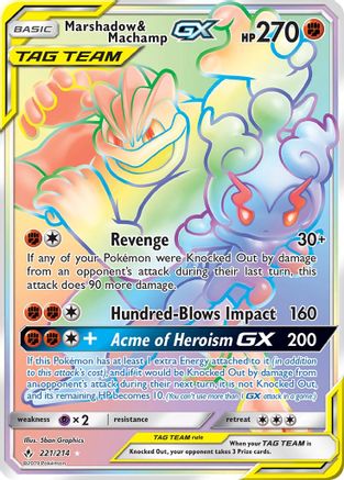 Marshadow & Machamp GX (Secret) 221 - Holofoil SM Unbroken Bonds - Secret Rare