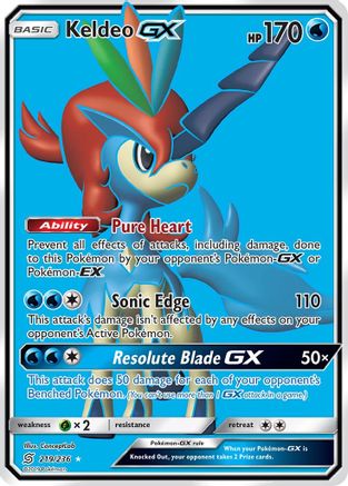 Keldeo GX (Full Art) 219 - Holofoil SM Unified Minds - Ultra Rare