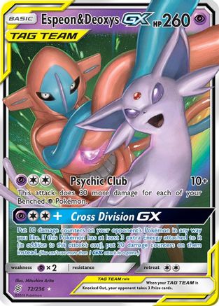 Espeon & Deoxys GX 072/236 - Holofoil SM Unified Minds - Ultra Rare