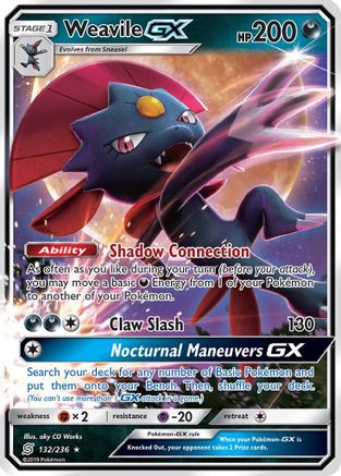 Weavile GX 132/236 - Holofoil SM Unified Minds - Ultra Rare