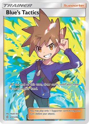 Blue's Tactics (Full Art) 231 - Holofoil SM Unified Minds - Ultra Rare