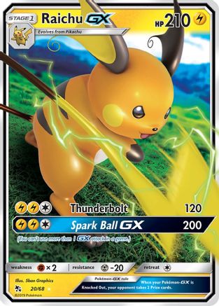 Raichu GX 020/68 - Holofoil Hidden Fates - Ultra Rare