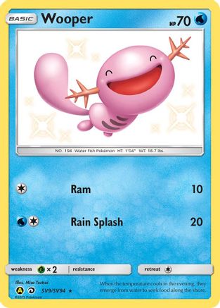 Wooper SV9/SV94 - Holofoil Hidden Fates Shiny Vault - Shiny Holo Rare
