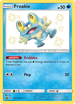 Froakie SV11/SV94 - Holofoil Hidden Fates Shiny Vault - Shiny Holo Rare