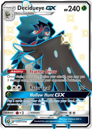 Decidueye GX SV47/SV94 - Holofoil Hidden Fates Shiny Vault - Shiny Holo Rare