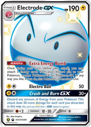 Electrode GX SV57/SV94 - Holofoil Hidden Fates Shiny Vault - Shiny Holo Rare