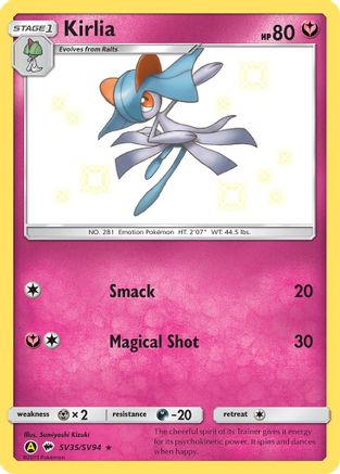 Kirlia SV35/SV94 - Holofoil Hidden Fates Shiny Vault - Shiny Holo Rare