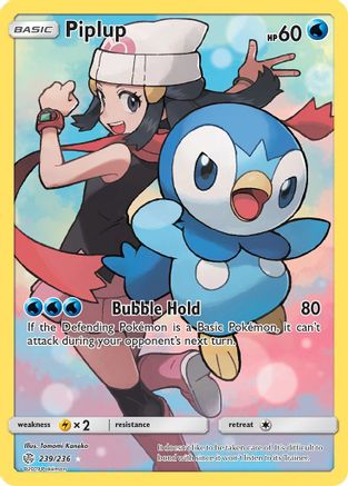 Piplup (Secret) 239/236 - Holofoil SM Cosmic Eclipse - Secret Rare