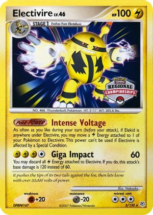 Electivire 003/130 League & Championship Cards - Promo