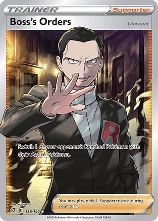 Boss's Orders (Full Art) 189/192 - Holofoil SWSH02 Rebel Clash - Ultra Rare