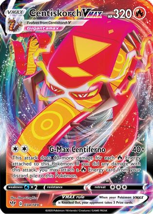 Centiskorch VMAX 034/189 - Holofoil SWSH03 Darkness Ablaze - Ultra Rare