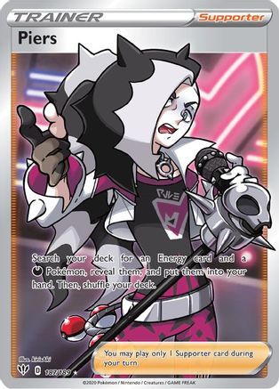 Piers (Full Art) 187/189 - Holofoil SWSH03 Darkness Ablaze - Ultra Rare