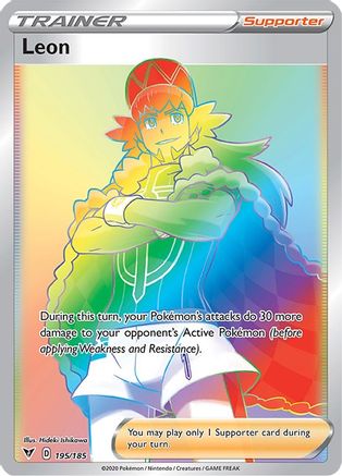 Leon (Secret) 195/185 - Holofoil SWSH04 Vivid Voltage - Secret Rare