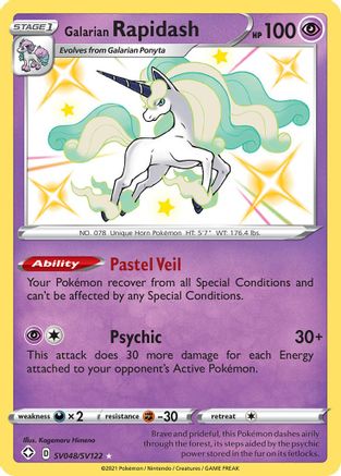 Galarian Rapidash SV048/SV122 - Holofoil Shining Fates Shiny Vault - Shiny Holo Rare
