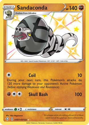 Sandaconda SV071/SV122 - Holofoil Shining Fates Shiny Vault - Shiny Holo Rare