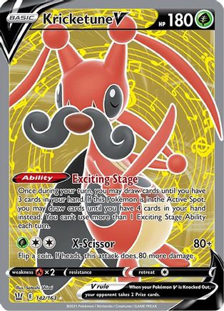 Kricketune V (Full Art) 142/163 - Holofoil SWSH05 Battle Styles - Ultra Rare