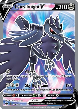 Corviknight V (Full Art) 156/163 - Holofoil SWSH05 Battle Styles - Ultra Rare