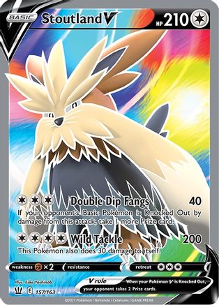 Stoutland V (Full Art) 157/163 - Holofoil SWSH05 Battle Styles - Ultra Rare