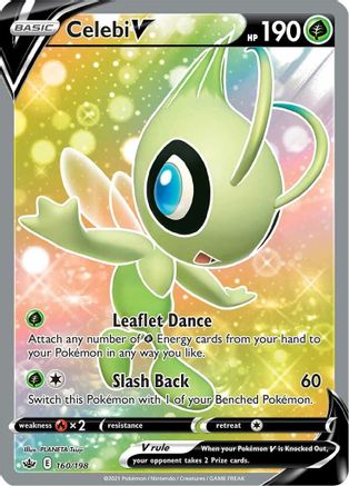 Celebi V (Full Art) 160/198 - Holofoil SWSH06 Chilling Reign - Ultra Rare