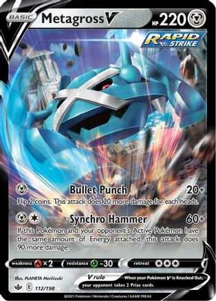 Metagross V 112/198 - Holofoil SWSH06 Chilling Reign - Ultra Rare