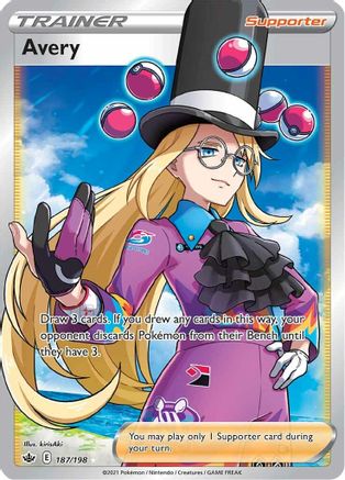 Avery (Full Art) 187/198 - Holofoil SWSH06 Chilling Reign - Ultra Rare