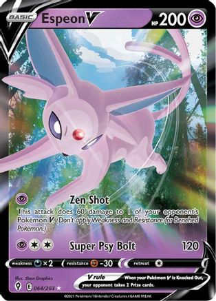 Espeon V 064/203 - Holofoil SWSH07 Evolving Skies - Ultra Rare